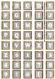 Silver Mix Metallic Fleur Alphabet Tile Embellishment Sheet