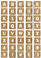 Vtea Mix Metallic Fleur Alphabet Tile Embellishment Sheet