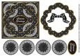Black Flake Seasons Greetings 3D Rosette Decoupage Topper