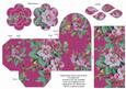 Cerise Col Blossom Rolled Rose 3in Favour/gift Box N' Card