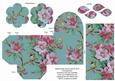 Dteal Col Blossom Rolled Rose 3in Favour/gift Box N' Card