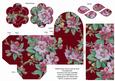 Hot Pink Col Blossom Rolled Rose 3in Favour/gift Box N' Card