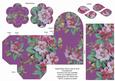 Purple Col Blossom Rolled Rose 3in Favour/gift Box N' Card
