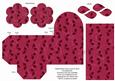 Hot Pink Holly Rolled Rose 3in Favour/gift Box N' Card