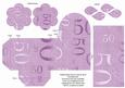 Lilac Age 50 Rolled Rose 3in Favour/gift Box N' Card
