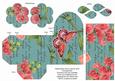 Dteal Sweet Pea Rolled Rose 3in Favour/gift Box N' Card