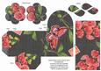 Black Sweet Pea Rolled Rose 3in Favour/gift Box N' Card