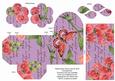 Lilac Sweet Pea Rolled Rose 3in Favour/gift Box N' Card