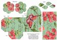 Mint Sweet Pea Rolled Rose 3in Favour/gift Box N' Card