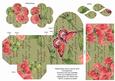 Olive Sweet Pea Rolled Rose 3in Favour/gift Box N' Card