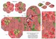 Pink Sweet Pea Rolled Rose 3in Favour/gift Box N' Card