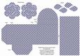 Blue Black Dotty Rolled Rose 3in Favour/gift Box N' Card