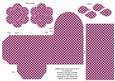 Cerise Black Dotty Rolled Rose 3in Favour/gift Box N' Card