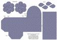 Dblue Black Dotty Rolled Rose 3in Favour/gift Box N' Card