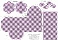 Lilac Black Dotty Rolled Rose 3in Favour/gift Box N' Card