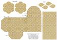 Gold Lace Rolled Rose 3in Favour/gift Box N' Card