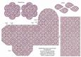 Purple Lace Rolled Rose 3in Favour/gift Box N' Card