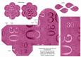Cerise Age 30 Rolled Rose 3in Favour/gift Box N' Card