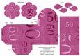 Cerise Age 50 Rolled Rose 3in Favour/gift Box N' Card