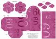 Cerise Age 60 Rolled Rose 3in Favour/gift Box N' Card