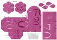 Cerise Age 70 Rolled Rose 3in Favour/gift Box N' Card