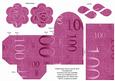 Cerise Age 100 Rolled Rose 3in Favour/gift Box N' Card