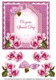 Cerise Magnolia Special Day Fancy 7in Decoupage Topper