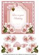 Pink Magnolia Love on Birthday Fancy 7in Decoupage Topper