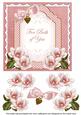 Pink Magnolia Both of You Fancy 7in Decoupage Topper