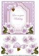 Lilac Magnolia Love on Birthday Fancy 7in Decoupage Topper