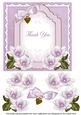 Lilac Magnolia Thank You Fancy 7in Decoupage Topper