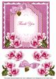 Cerise Magnolia Thank You Fancy 7in Decoupage Topper