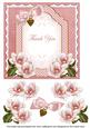 Pink Magnolia Thank You Fancy 7in Decoupage Topper