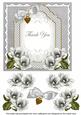 Silver Magnolia Thank You Fancy 7in Decoupage Topper