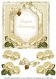 Cream Rose Anniversary Fancy 7in Decoupage Topper