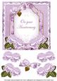 Lilac Rose Anniversary Fancy 7in Decoupage Topper