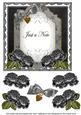 Black Rose Just a Note Fancy 7in Decoupage Topper