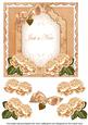 Peach Rose Just a Note Fancy 7in Decoupage Topper