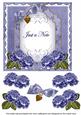 Dblue Rose Just a Note Fancy 7in Decoupage Topper
