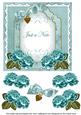 Dteal Rose Just a Note Fancy 7in Decoupage Topper