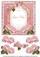 Pink Rose Just a Note Fancy 7in Decoupage Topper
