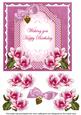 Cerise Magnolia Happy Birthday Fancy 7in Decoupage Topper