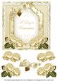 Cream Rose Date to Remember Fancy 7in Decoupage Topper