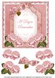 Pink Rose Date to Remember Fancy 7in Decoupage Topper