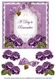Purple Rose Date to Remember Fancy 7in Decoupage Topper