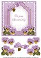 Lilac Pansy Special Day Fancy 7in Decoupage Topper