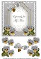 Silver Pansy for My Mum Fancy 7in Decoupage Topper