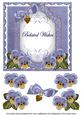 Blue Pansy Belated Wishes Fancy 7in Decoupage Topper
