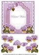 Lilac Pansy Belated Wishes Fancy 7in Decoupage Topper