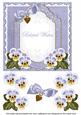 Pale Blue Pansy Belated Wishes Fancy 7in Decoupage Topper